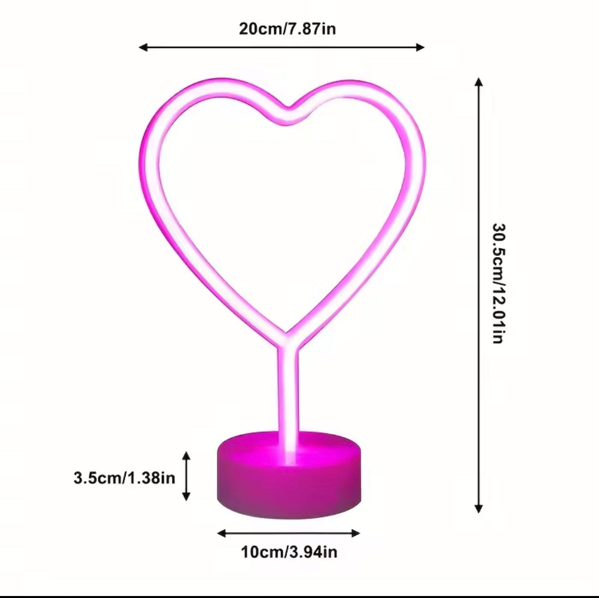 Pink Heart Neon Light – Bedroom Mood Lamp